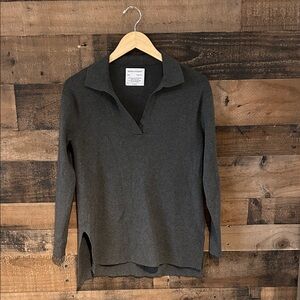 Ministry of Supply 3D Knit Collared Sweater XXS Oversized Charcoal NWOT